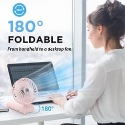 Mini Draagbare USB Ventilator met 4 Snelheden en 180° Opvouwbaar Ontwerp voor Thuis en Kantoor — thumbnail 2