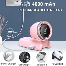 Draagbare Handventilator met 5 Snelheden en 4000 mAh Accu voor Buiten en Reizen — thumbnail 5