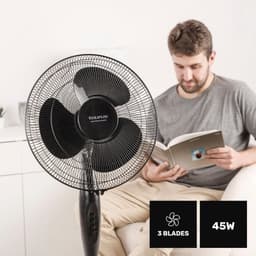 Elegante Statiefventilator met Oscillerend Systeem | 40 cm | 3 Snelheden | Verstelbare Hoogte | Handmatig Kantelbaar | Draaghandvat — thumbnail 2