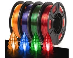 PETG Filament 1.75mm - Transparant Bicolor 3D Printer Filament Set - 250g Spoel (4 Stuks)