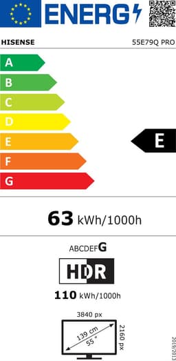 [Gratis installatie] Hisense 55E79Q PRO smart-tv 55 inch QLED 4K 144Hz — thumbnail 2