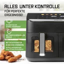 GOURMETmaxx AirGenius heteluchtfriteuse 9L met 2x4,5L kamers en 8 programma’s – geschikt voor 8 personen – touchscreen bediening — thumbnail 11