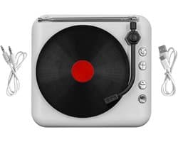 Draagbare Bluetooth Speaker in Vintage Platenspeler Design met Roterende Plaat