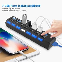 7-Poorts USB 3.0 Hub met 1 TB Externe Opslag — thumbnail 3
