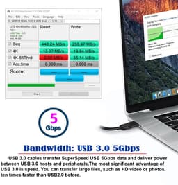 USB-C naar 2x USB-A Y-Kabel met Extra Stroomvoorziening voor Externe Harde Schijf en Mobiele Apparaten — thumbnail 4