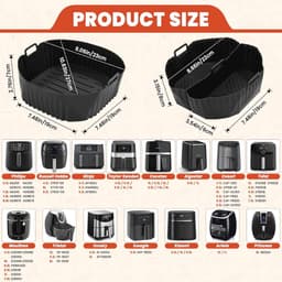 Siliconen Airfryer Accessoires - Herbruikbare Ronde Bakvorm 19-23cm voor Bakken, Braden en Grillen — thumbnail 4