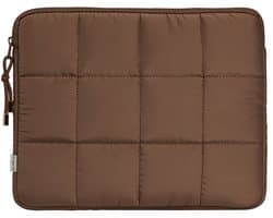 Selencia Puffy Laptop Sleeve - Laptop Hoes geschikt voor 13 / 13.3 / 13.6 / 14 / 14.2 inch - Mocha