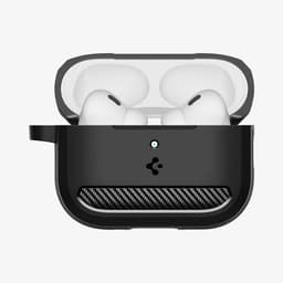 Spigen Hoesje Geschikt voor Apple AirPods Pro 3 (2025) - Rugged Armor Case - Karabijnhaak - Matte Zwart — thumbnail 4