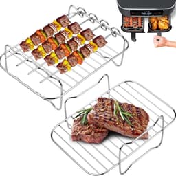 AF400EU Heteluchtfriteuse, grillrooster met 4 spiesen, airfryer-frame, 304 roestvrij staal, stoomrek, multifunctionele airfryer-accessoires, compatibel met de meeste heteluchtfriteuses AF300EU — thumbnail 1