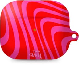 xoxo Wildhearts hoesje geschikt voor AirPods Pro 3 - Berry Much - Matte - Ook als telefoonhoesje verkrijgbaar - schokbestendige case - koptelefoon hoesje - Mat - Beschermhoes met golvende print - golven - Rood - Roze — thumbnail 1