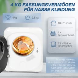 HOMCOM Wasdroger Roestvrij staal, ABS 48L x 40B x 56H cm Wit — thumbnail 7