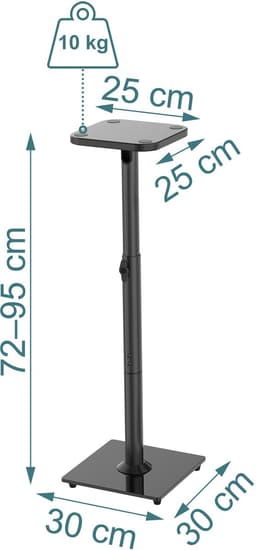 Speaker standaard - set van 2 - verstelbaar 72-95 cm - zwart — thumbnail 2