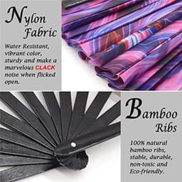 Bamboe Ventilator - Opvouwbare Handventilator voor Festivals en Feesten — thumbnail 5