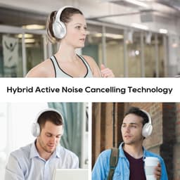 Srhythm NC45 Active Noise Cancelling Headphones, Wireless Bluetooth Headphones Over Ear with Microphone, Deep Bass, Foldable and Durable, 40 Hours Playtime for TV/PC/Mobile Phone — thumbnail 2