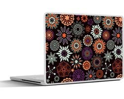 Laptop sticker - 15.6 inch - Retro - Bloemen - Regenboog - Boho - Patronen - 36x27,5cm - Laptopstickers - Laptop skin - Cover