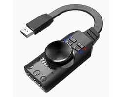 Externe USB-geluidskaart voor pc-gaming, DSP-audioversterker, virtuele audioadapter voor laptops en smartphones, plug-and-play.