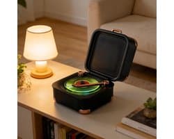 Retro Mini Bluetooth Speaker - Draagbaar, Helder Geluid, Lange Accuduur - Schattige Bureau Speaker voor Huis, Slaapkamer & Kantoor - zwart