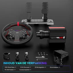 PXN VD6 Bundel - Sim Racing Stuur - Direct Drive 6 Nm - W AS Racestuur - PD HM Hall Pedalen - 400° Rotatie - Vibratiefeedback - PC Windows 7-11 - Zwart — thumbnail 2