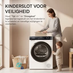 Heinner HHPD-HMK90IVFC+++ Warmtepompdroger – 9 kg – 14 programma’s – Touch Control – Schoendroogrek – Inverter – Kinderslot - Wit – 5 Jaar Garantie — thumbnail 7