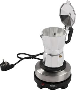 Elektrische Espressomaker Mokka Pot Aluminium voor 3 Kopjes - Wit — thumbnail 4