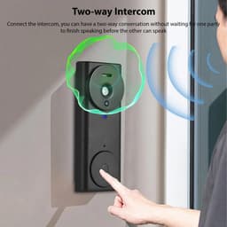 Premium - Draadloze videodeurbelcamera met monitor 4,3 IPS-scherm - Videodeurtelefoon - Camerakits voor Villa Home Office Appartement - Video intercomsysteem - Geschikt voor - Kleur of model - 30 - Zwart Scherm met camerafunctie — thumbnail 2