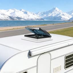Premium - 12V 8W RV Ventilatieventilator - LED-licht - IP68 Waterdicht - 6 Snelheden - Handmatige bediening - 28x28cm - Caravan Dakafzuigventilator - Ventilatiesysteem - Geschikt voor campers - Wit model — thumbnail 2