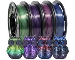 Zijde PLA Filament 1.75mm Set - Kleurverloop & Rainbow Effect voor 3D Printer