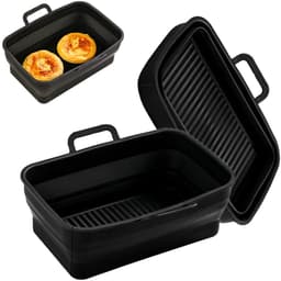 Opvouwbare vierkante Airfryer siliconen kom, 2-pack — thumbnail 2