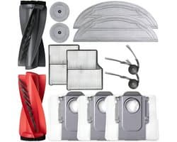 12 stuks Vervangingsset accessoires - geschikt voor Roborock Saros 10 / S9 MaxV Ultra robotstofzuiger - 1 Dubbele hoofdborstel - 2 HEPA-filter - 2 Zijborstels - 2 Dweildoek - 2 Ronde dweil - 3 Stofzak
