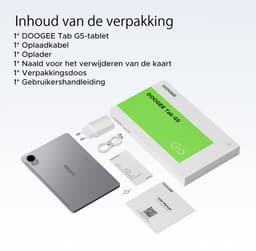 DOOGEE Tab G5 - Tablet - 20GB + 128GB (2TB TF) - 4G LTE - Android 16 - 10 inth 120Hz IPS HD - Unisoc T7200 - 7500mAh - 2 Lautsprecher - Widevine L1 - Face ID - GPS - Grijs — thumbnail 3