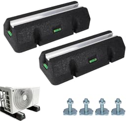 Warmtepomp Voetstukken - Trillingsdempers Rubber - Stabiele Montage - Inclusief Waterpas - 450 mm Lengte - Zwart — thumbnail 1