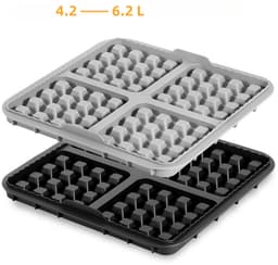 Airfryer-accessoires, wafelvorm, bakplaat, vierkante cakevorm bakplaat, keuken bakken, geschikt voor 4,2-6,2L vierkante airfryer, 3 stuks, kleine zwarte versie — thumbnail 5