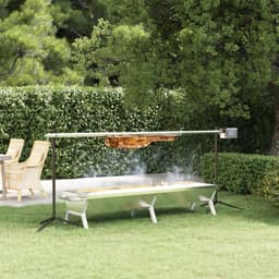 vidaXL Barbecueplaat 158x42x31 cm roestvrij staal zilverkleurig — thumbnail 5
