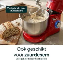 Keukenmachine - Keukenrobot foodprocessor - Bakken en mixen - Krachtige 2000W motor - 62L kom - Rood — thumbnail 2