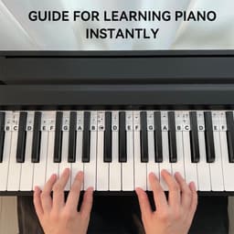 QTTVBTNA -Piano Oplegger - Keyboard Noten Gids - Toetsenbelettering Zonder Stickers - Siliconen Toetsenbord voor 61 & 88 Toetsen - Verwijderbaar & Herbruikbaar - Voor Beginners - Piano Accessoires - Zwart/Wit — thumbnail 5