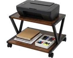 Printerstandaard - 44x28x28 cm - bruin en zwart - voor printer