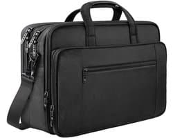 Uitbreidbare laptoptas voor 17 inch laptops - Waterdichte schoudertas met meerdere vakken
