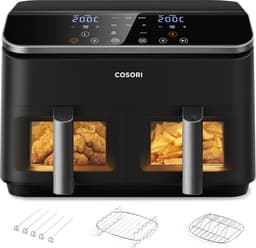 Heteluchtfriteuse met Dubbele Kamer - 8.5L - 6-in-1 Functies - Zichtvenster — thumbnail 1