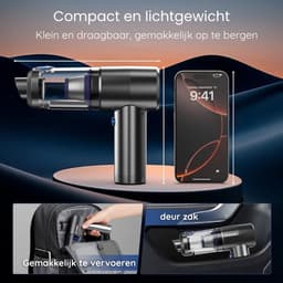 4-in-1 Auto Stofzuiger - Zuigen & Blazen - Kruimeldief - Oplaadbaar - Handstofzuiger - Airduster - Zwart — thumbnail 4