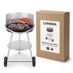 Lomera Houtskoolbarbecue - Houtskool BBQ - Barbecue op Wielen - Ronde Barbecue - Barbecue met Deksel - Verrijdbare Barbecue - Barbecue met Rooster - Verstelbaar Grillrooster - Halfronde Barbecue — thumbnail 4