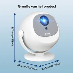 XGODY Gimbal A2 Mini Pro Beamer - Oorspronkelijke resolutie 720p - Home Cinema - Projector - Android 11.0 - WiFi 6 & Bluetooth 5.4 - 4k Beeldkwaliteit - Projector Scherm - Wit — thumbnail 4