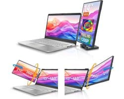 Draagbare Dubbele Monitor 14.1 inch 1200P voor Laptops (13-17") met USB Dock