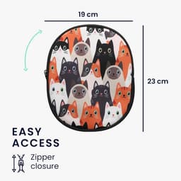 Hoofdtelefoonhoes Beschermende Tas voor Over-Ear Headset 23 x 18 cm Katten Design — thumbnail 4