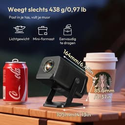 XGODY Mini Beamer-NEW model 2026 – Smart Projector met Netflix, YouTube, Disney+, Appstore. – WiFi, Bluetooth, Screen Mirroring – Home Cinema - 4k - Beamer - Inclusief Hdmi kabel & speaker - IOS & Android - Zwart — thumbnail 4