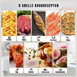 Aurixi® Airfryer XXL - Mini-oven - Heteluchtfriteuse - 12L - 12 Programma's - Zwart - 38cm x 38cm x 44cm — thumbnail 5