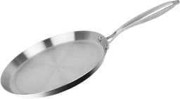Cheffinger, Crêpepan 28 cm van Roestvrij Staal Geschikt voor Alle Warmtebronnen Inductie, Zilver — thumbnail 1