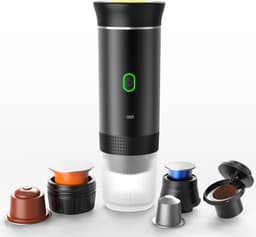 RONN® Draagbare Koffiemachine - Blender To Go - Draagbare Blender - Zwart - 9cm × 9cm × 27cm — thumbnail 1