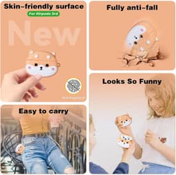 Allecto - Siliconen Beschermhoes - Huawei Freebuds 7i - Cartoon Design - Sleutelhaak - Corgi - Geschikt voor Huawei Freebuds 7i - Cartoon Design — thumbnail 5