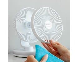 Oplaadbare Mini Ventilator met 4 Snelheden en 3 standen LED-verlichting