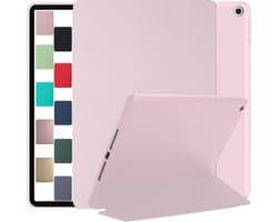 Beschermhoes voor iPad Air 4 en Air 5 (10.9 inch) met Zachte Siliconen Achterkant en Standaard - Roze